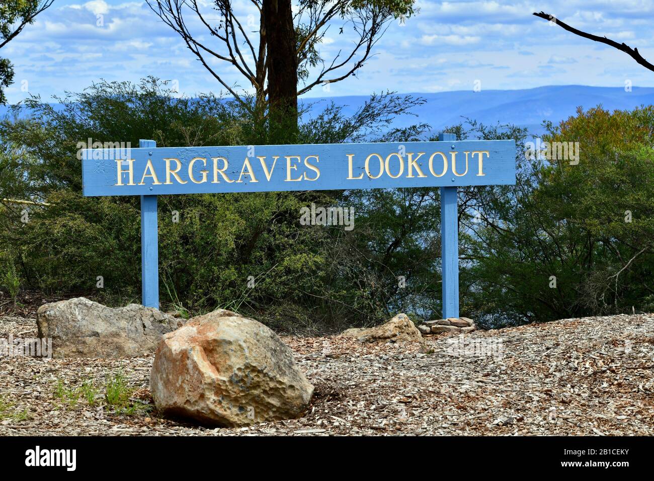 Hargraves Lookout at Blackheath west of Sydney Stock Photo