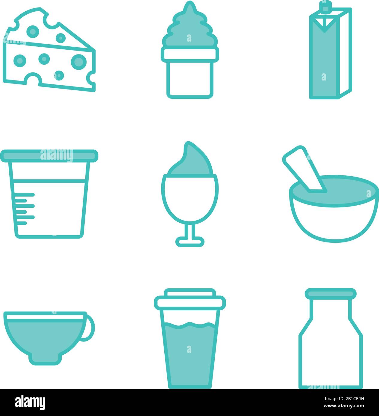 Isolated dairy dou color style icon set vector design Stock Vector