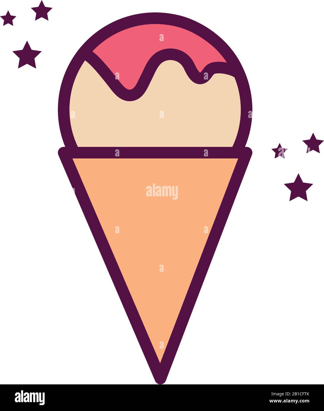 Isolated ice cream line adn fill style icon vector design Stock Vector ...