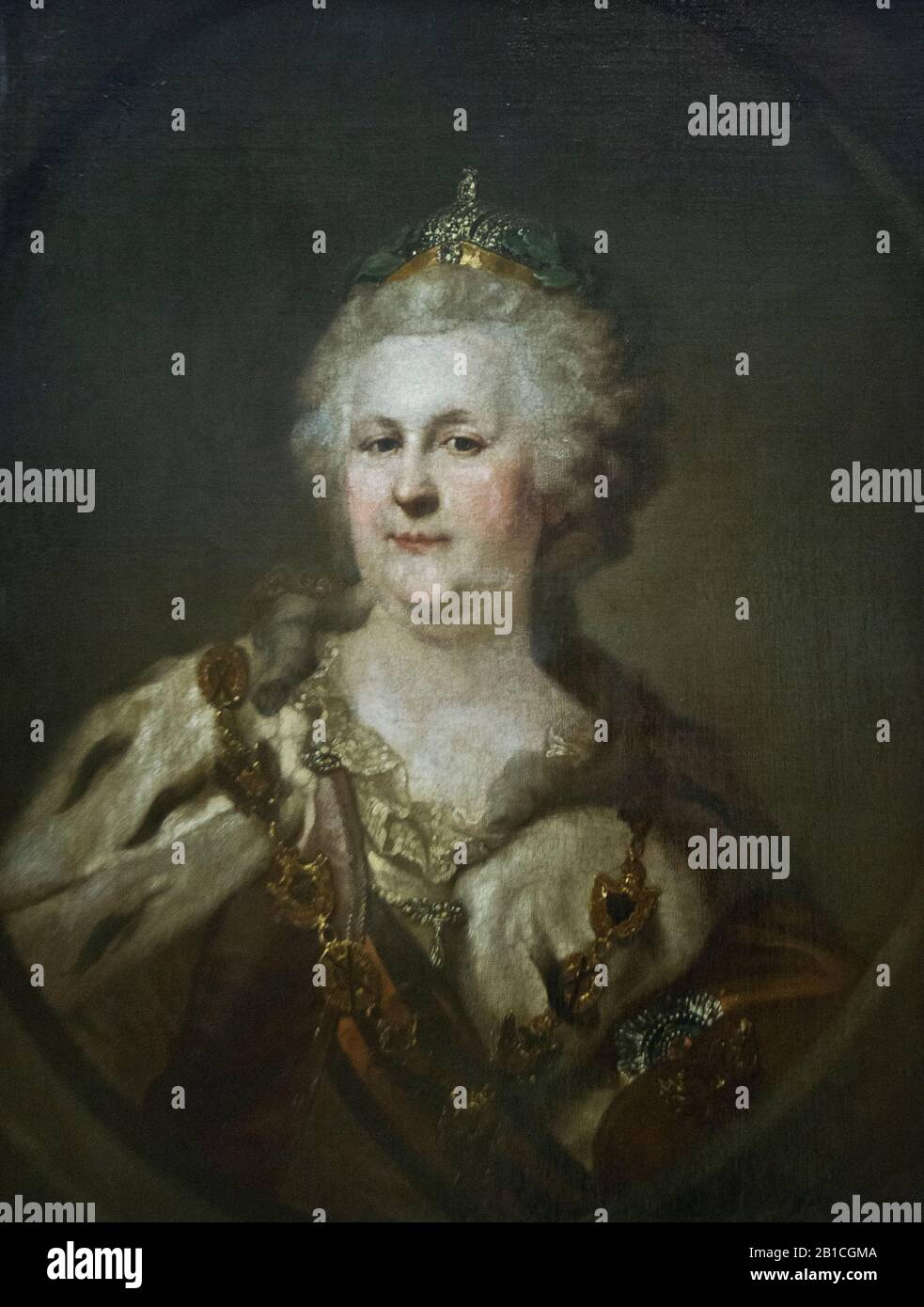 Johann Baptist Lampi the Elder: Portrait of Catherine II Stock Photo