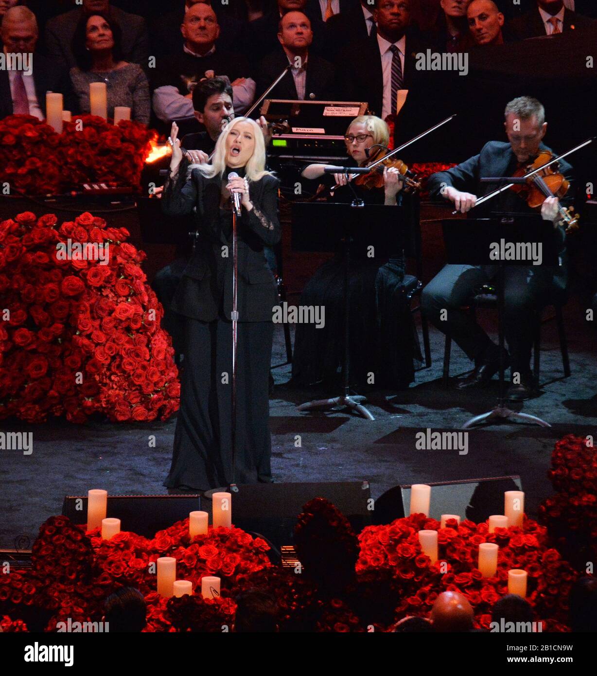 Los Angeles, United States. 24th Feb, 2020. Christina Aguilera sings