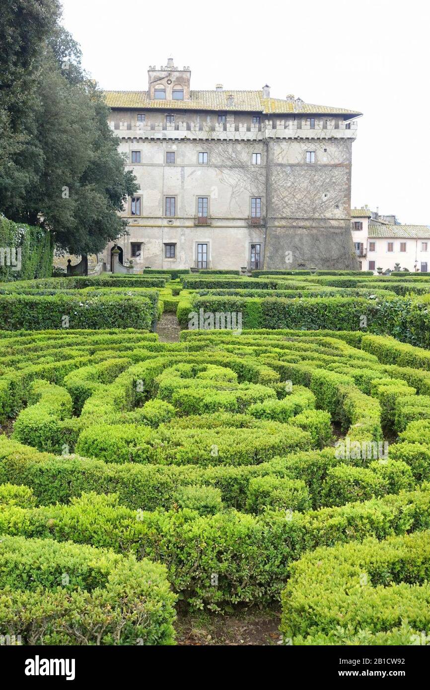Garden view - Castello Ruspoli - Vignanello, Italy - Stock Photo
