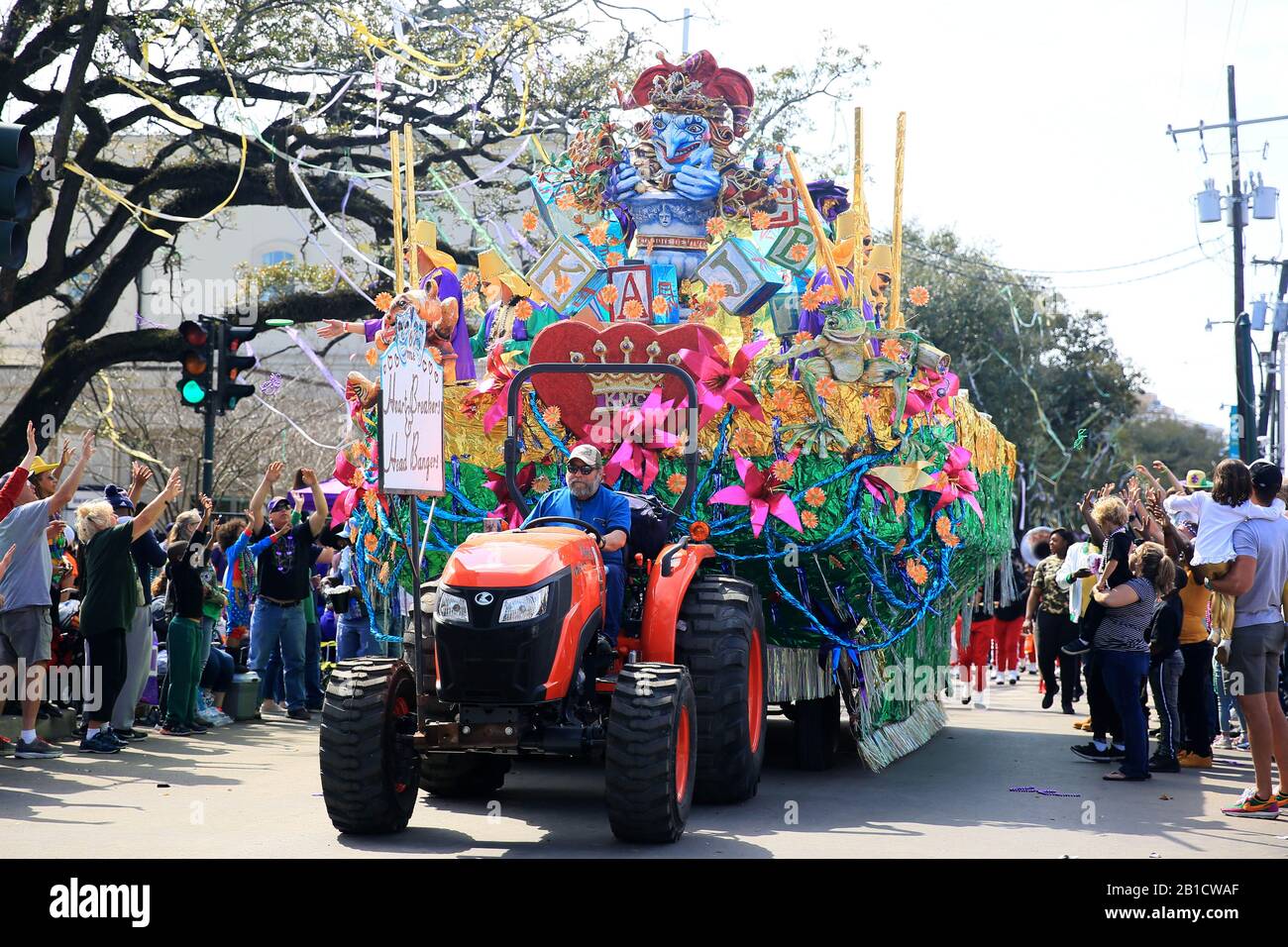 New Orleans, USA. 23rd Feb, 2020. A float is seen during the Krewe of ...