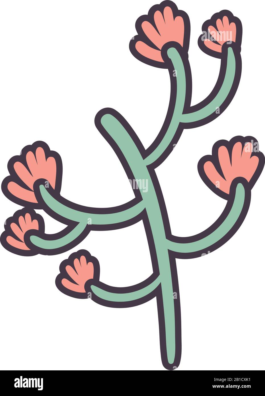 Plant line and fill style icon design of Floral nature garden ornament ...