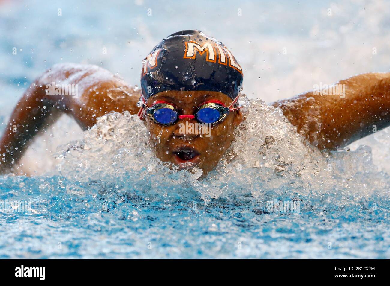 High School Swim Meet Stock Photo Alamy