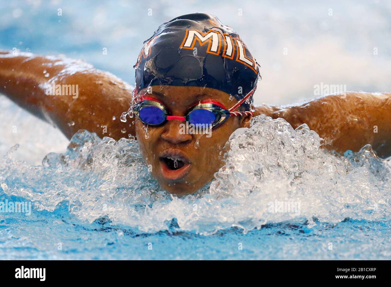 High School Swim Meet Stock Photo Alamy