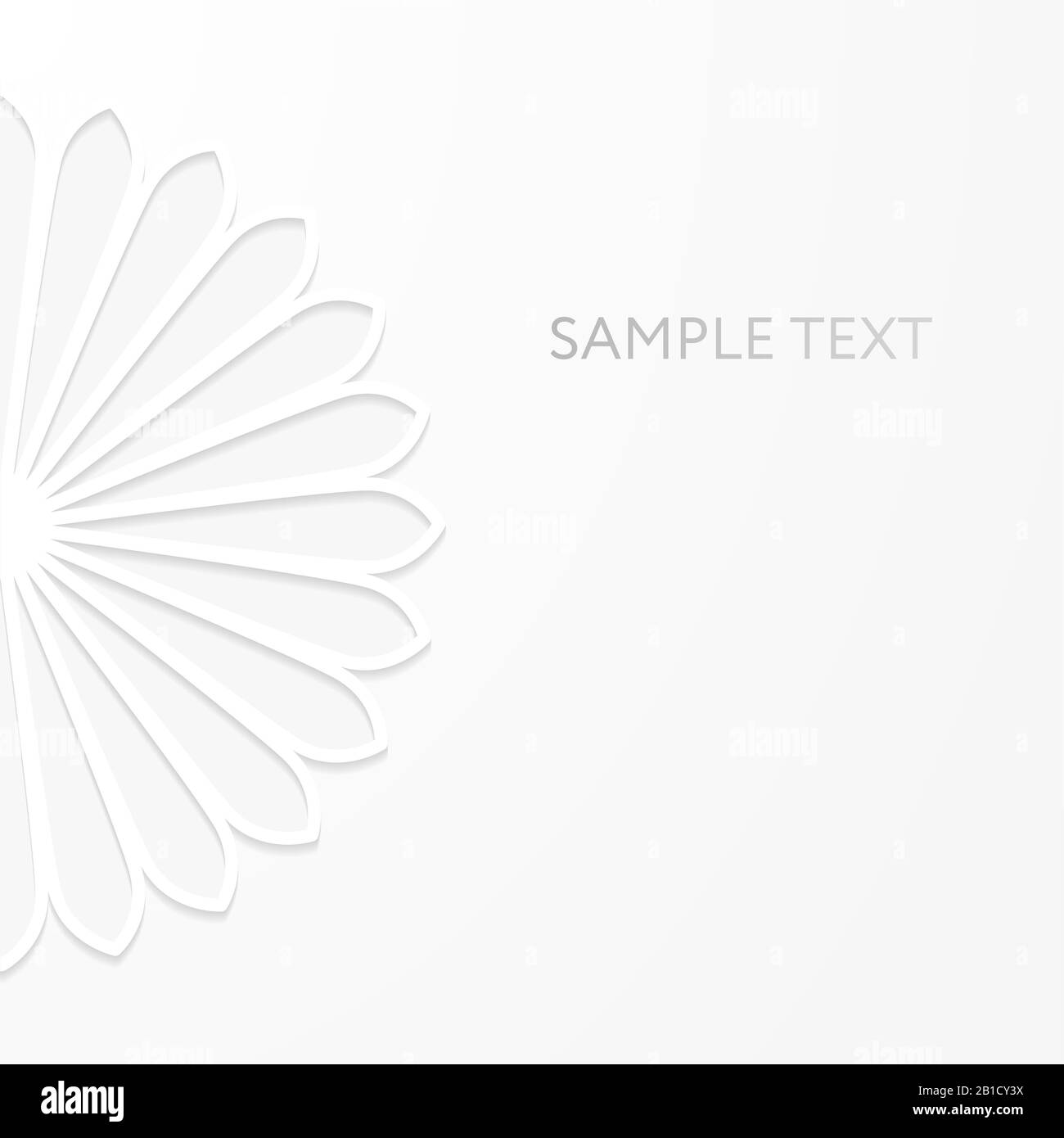 Paper art Vector concept Paper flower on white background Design template with copy space Stock