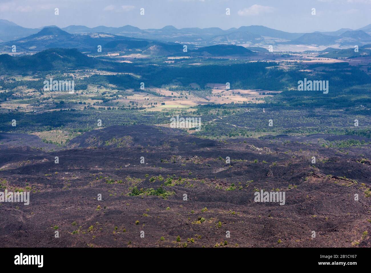 Lava field, Paricutin volcano, state of Michoacan, Mexico, Central America Stock Photo