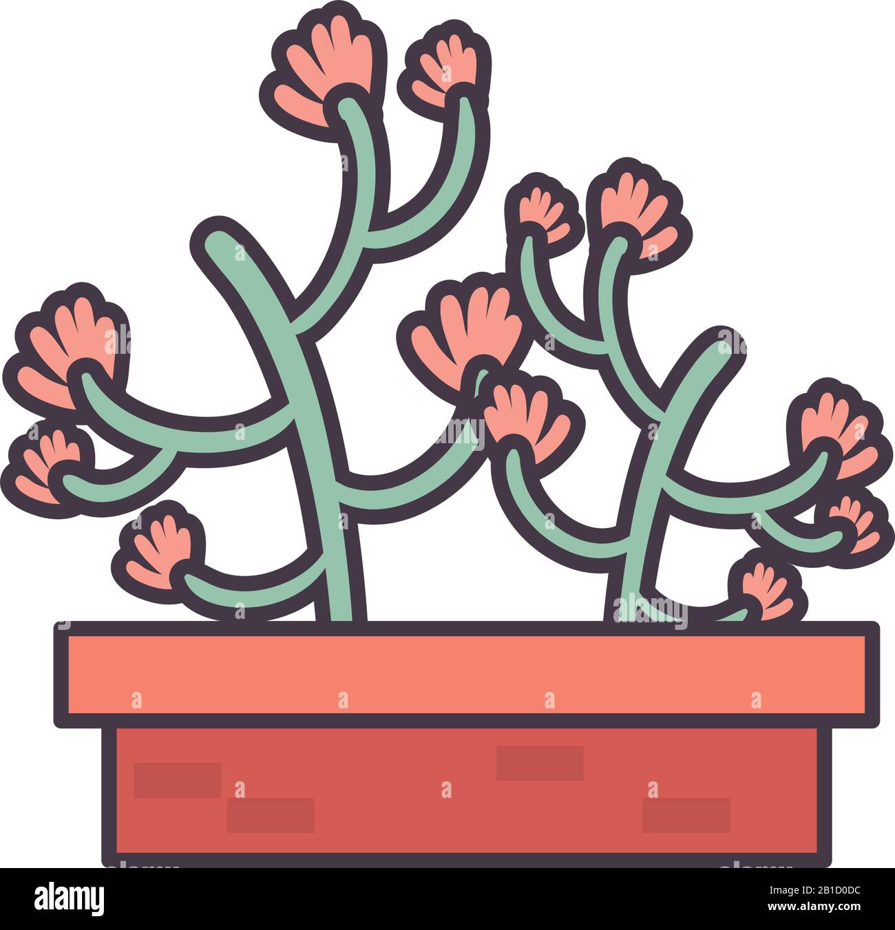 Plant line and fill style icon design of Floral nature garden ornament ...