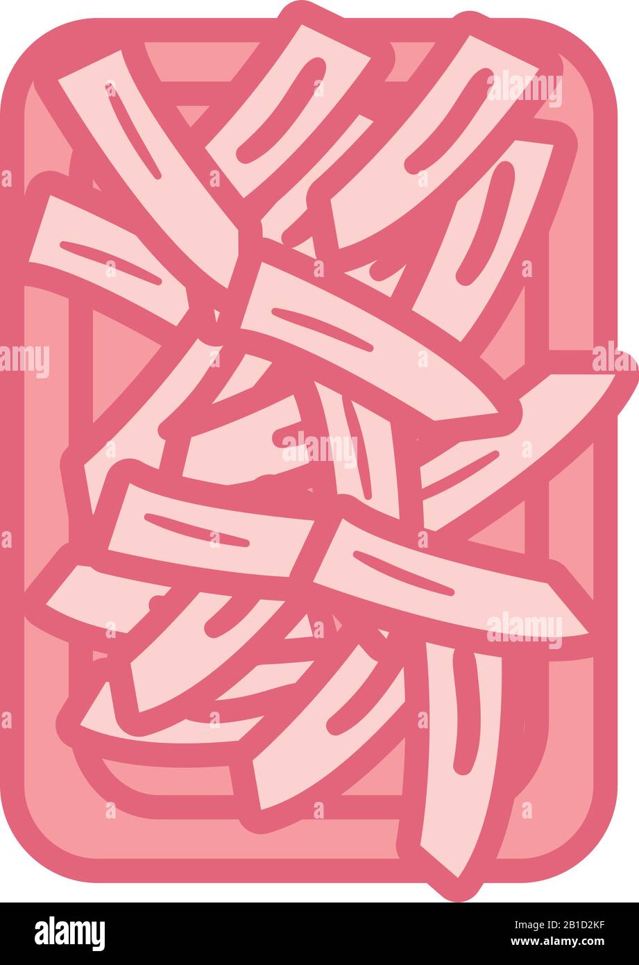 french fries line style icon design, fast food eat restaurant menu ...