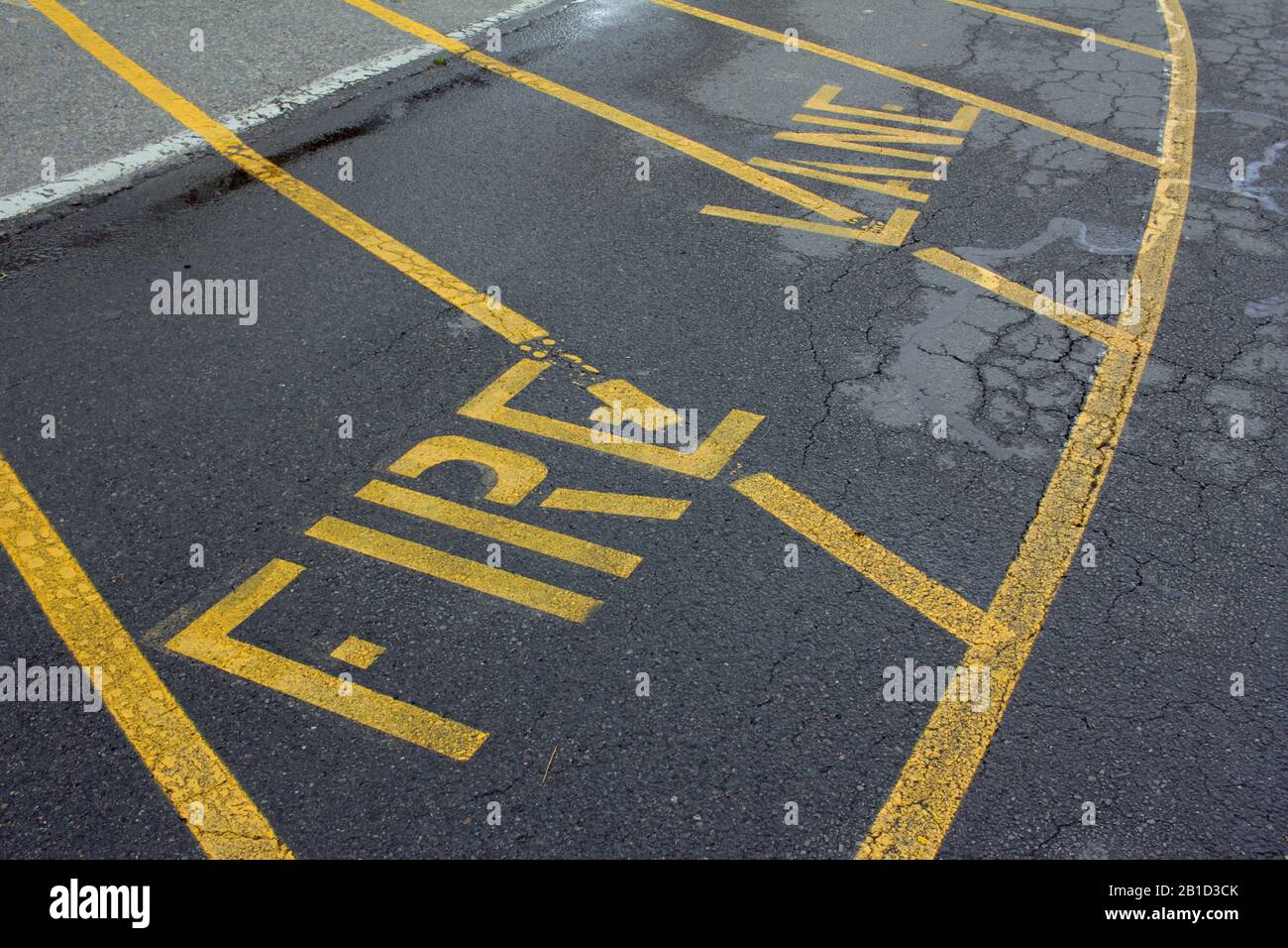 Fire Lane road markings, Plymouth, Massachusetts, USA Stock Photo Alamy