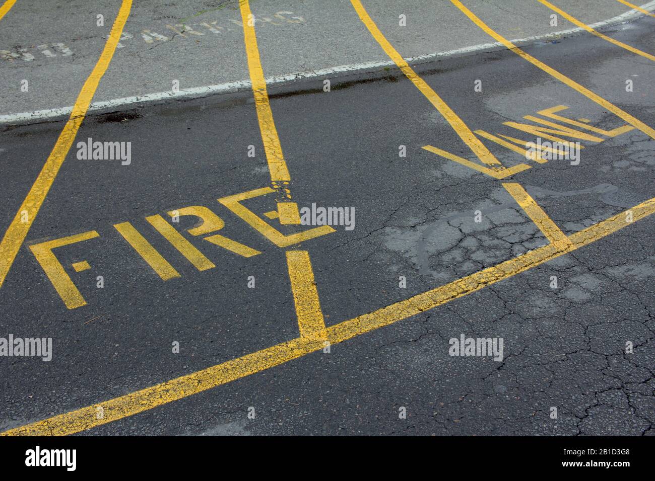 Fire Lane road markings, Plymouth, Massachusetts, USA Stock Photo Alamy
