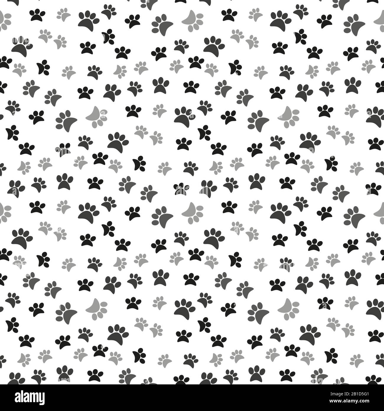 Dog paw print seamless pattern on white background Stock Vector Image ...