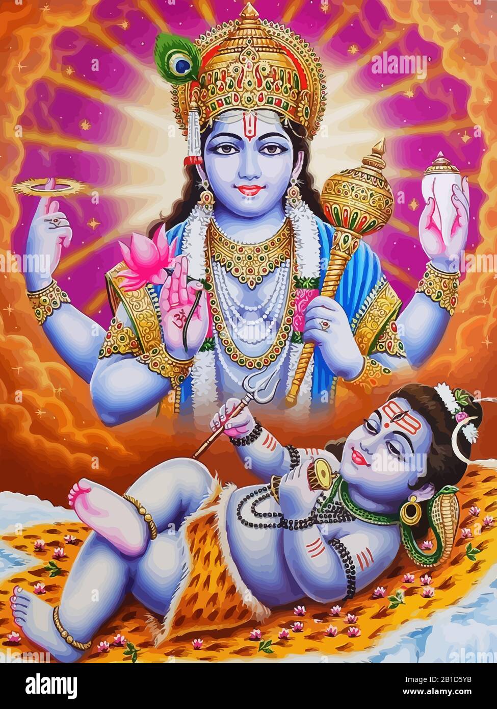holy lord rama hinduism spiritual baby shiva illustration Stock ...