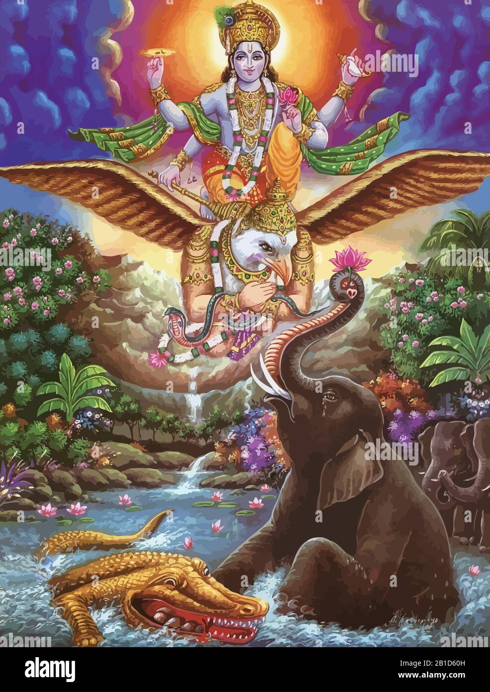 lord Rama flying bird hinduism spiritual illustration Stock Photo ...
