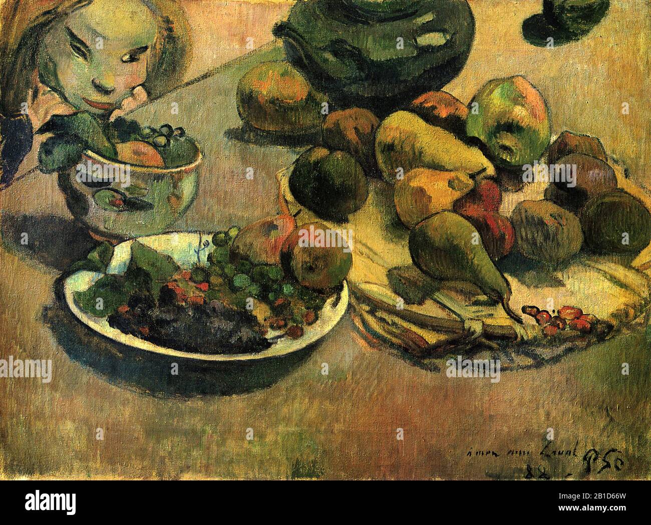Still Life with Fruit (1888) 19th Century Painting by Paul Gauguin - Very high resolution and quality image Stock Photo