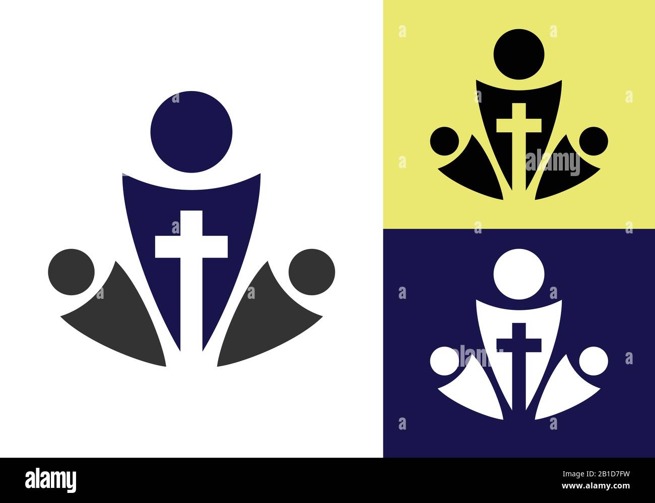 Church logo. Christian sign symbols. The Cross of Jesus Stock Vector
