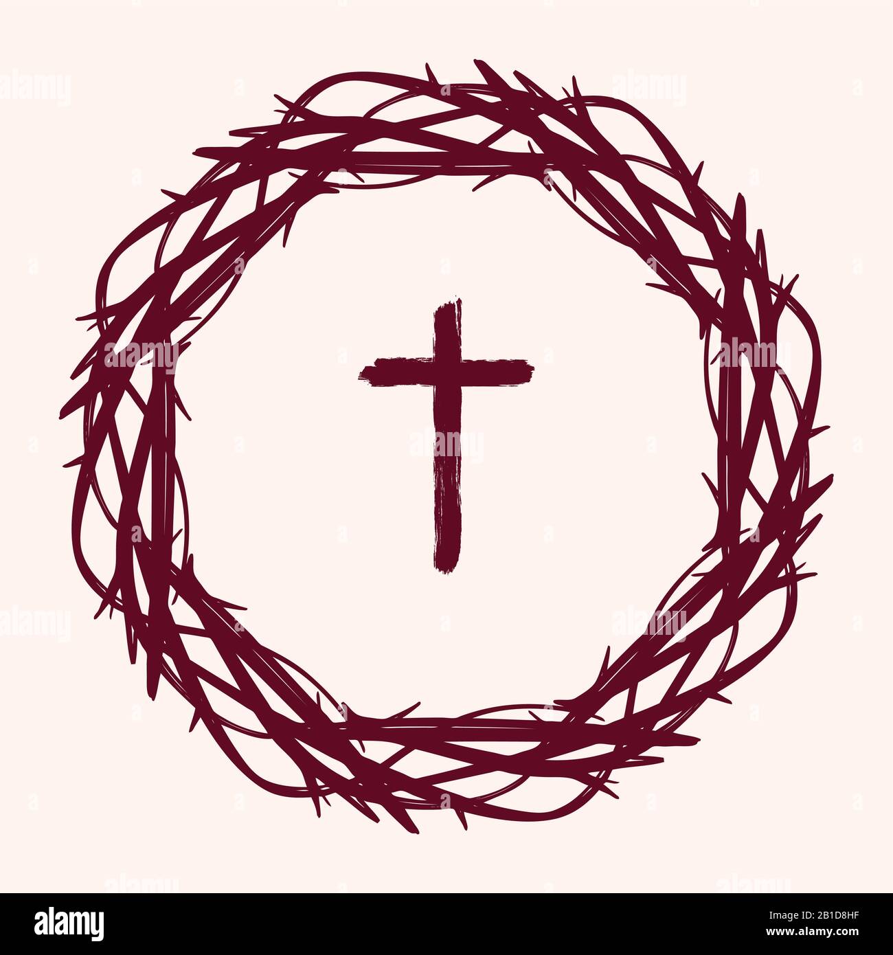 crown of thorns and cross, easter religious symbol of Christianity hand