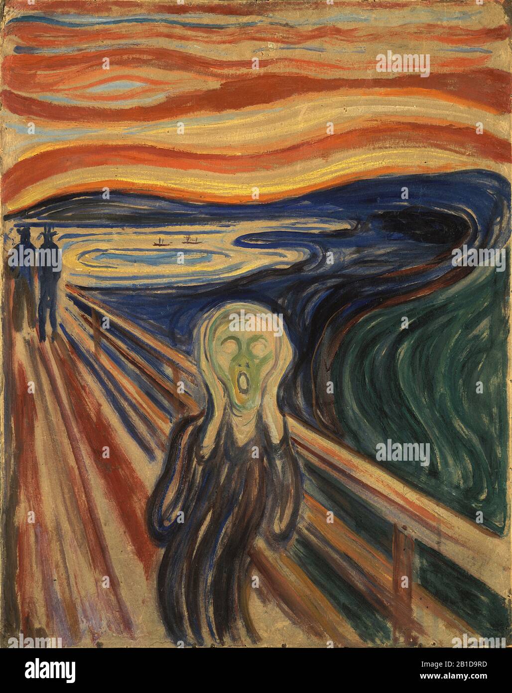 The Scream (1910) Painting by Edvard Munch (Der Schrei der Natur) (The Scream of Nature) (Skrik) (Shriek) - Very high resolution and quality image Stock Photo