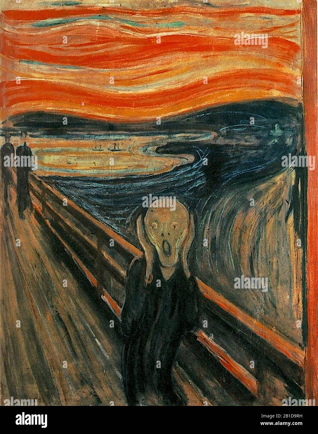 The Scream (1895) Painting by Edvard Munch (Der Schrei der Natur) (The Scream of Nature) (Skrik) (Shriek) - Very high resolution and quality image Stock Photo