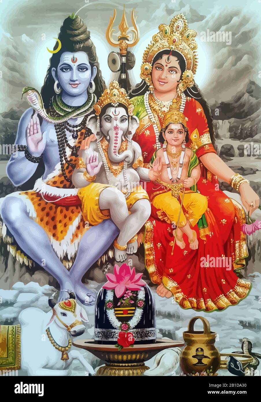lord Shiva holy Murugan and Ganesha elephant gods hinduism ...
