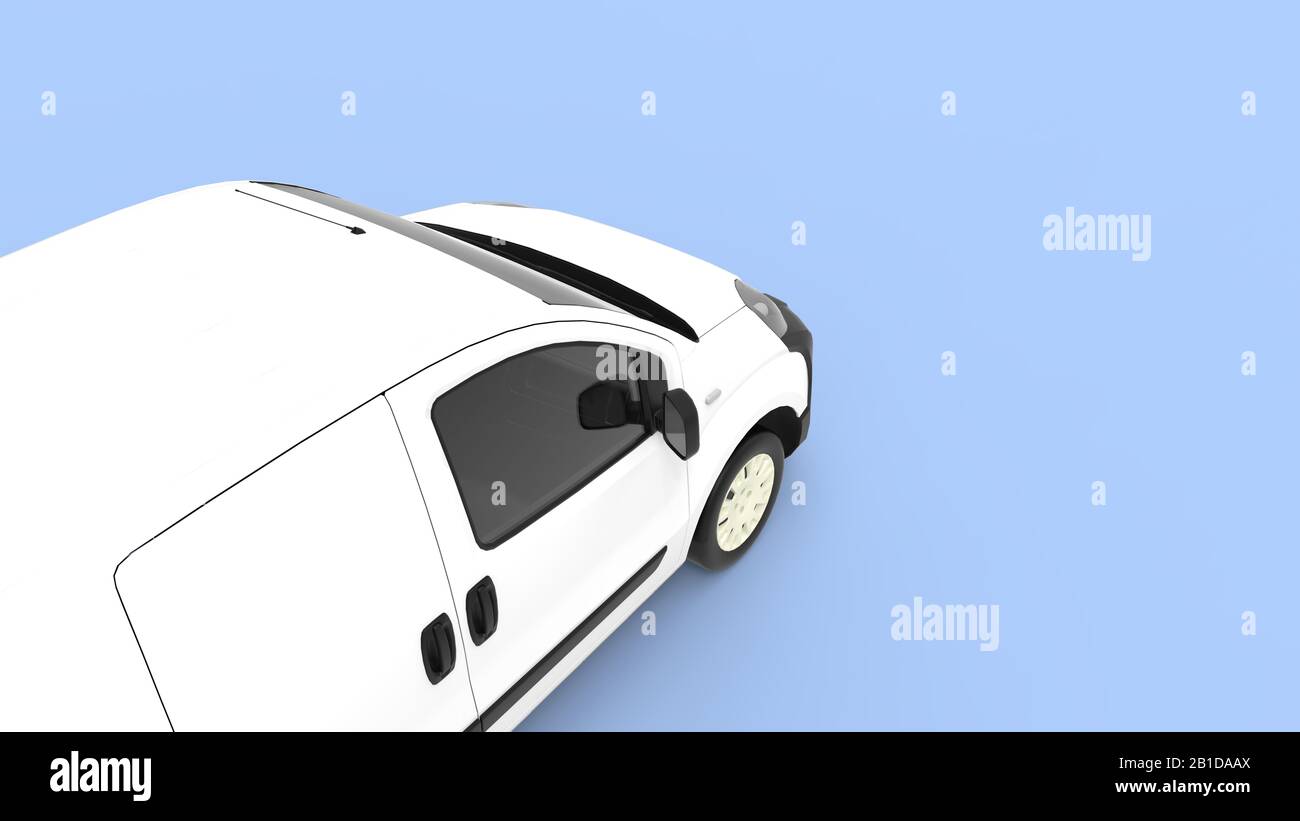 Mini Van Rendering 3D rendering of a computer generated model of a mini van isolated Stock ...