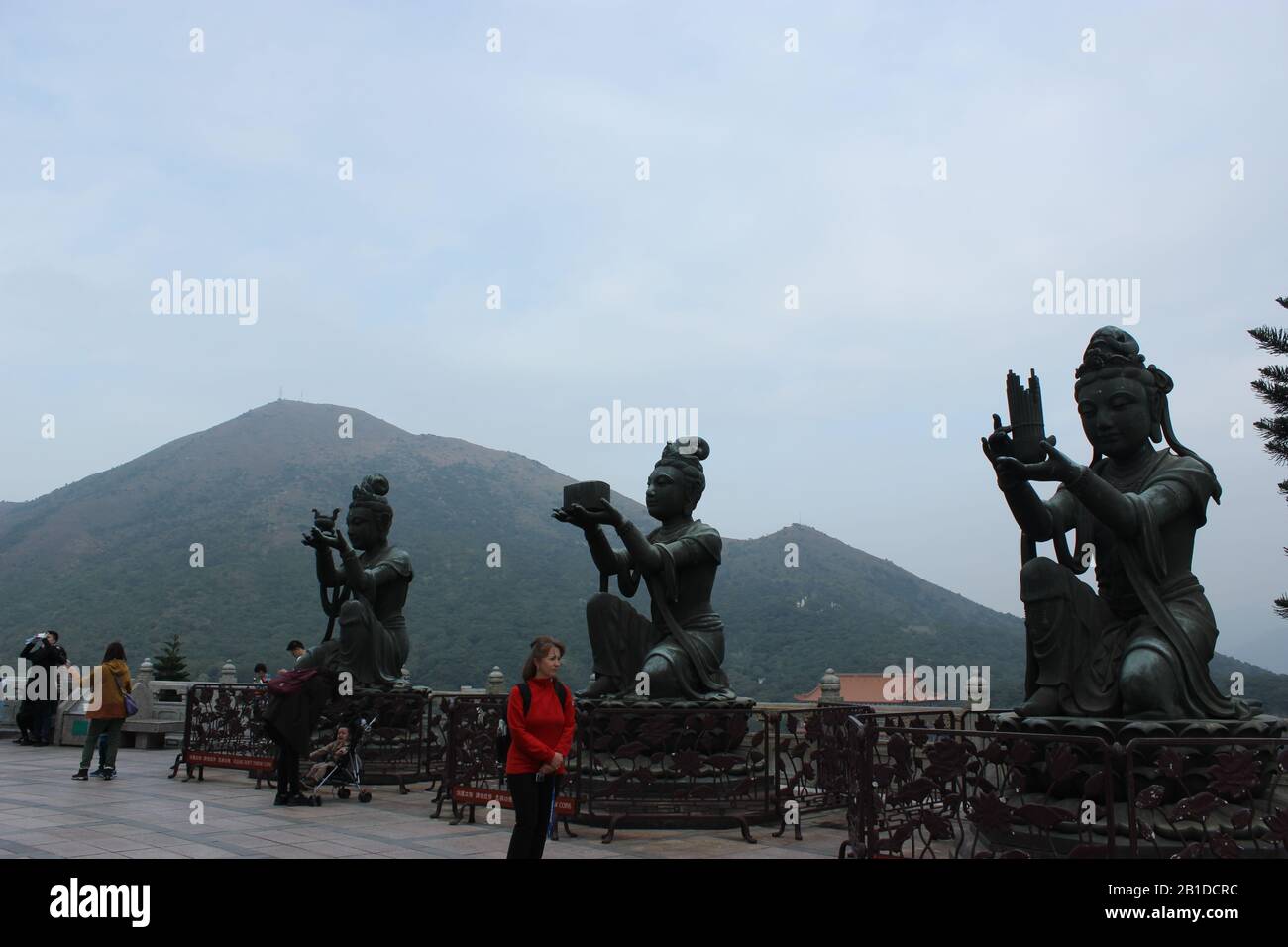 Two-tonne bronze Bodhisattva statues Stock Photo