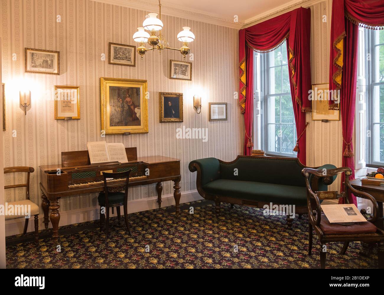 Charles Dickens museum. May 2019. Office on the 2nd floor of his georgian house on 48 Doughty Street in Holborn, London Borough of Camden (England UK) Stock Photo