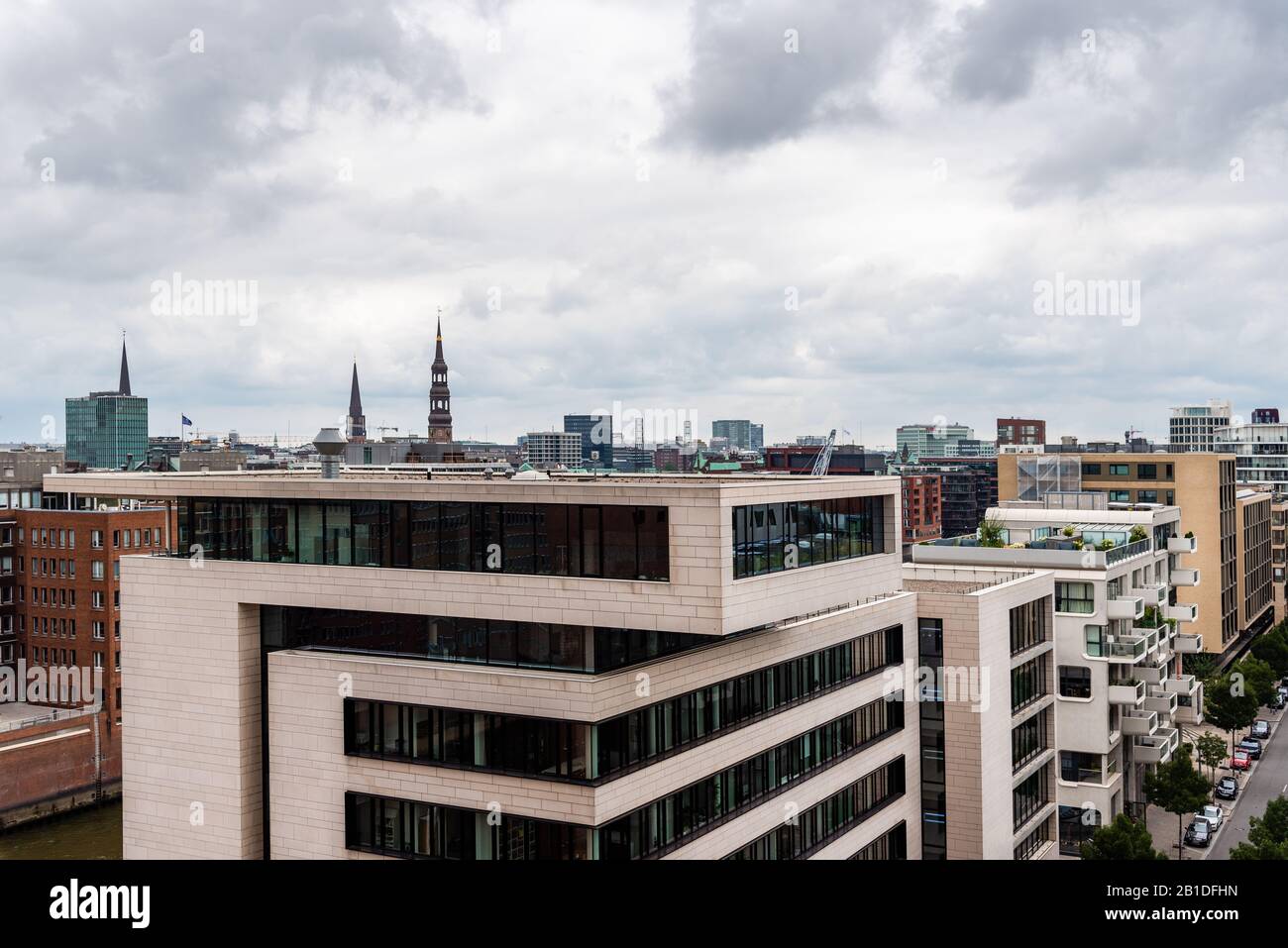 High angle view of a modern residential area in the Warehouse District in Hamburg Stock Photo