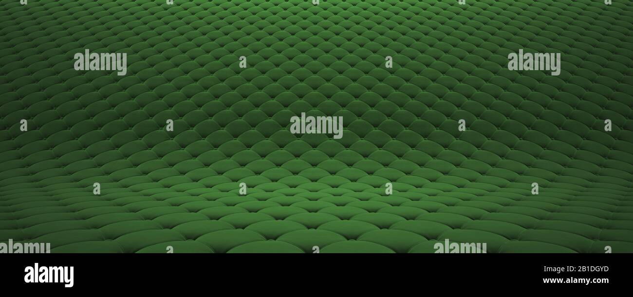 Quilted fabric surface. Green velvet. Solemn background Option 2 Stock Photo