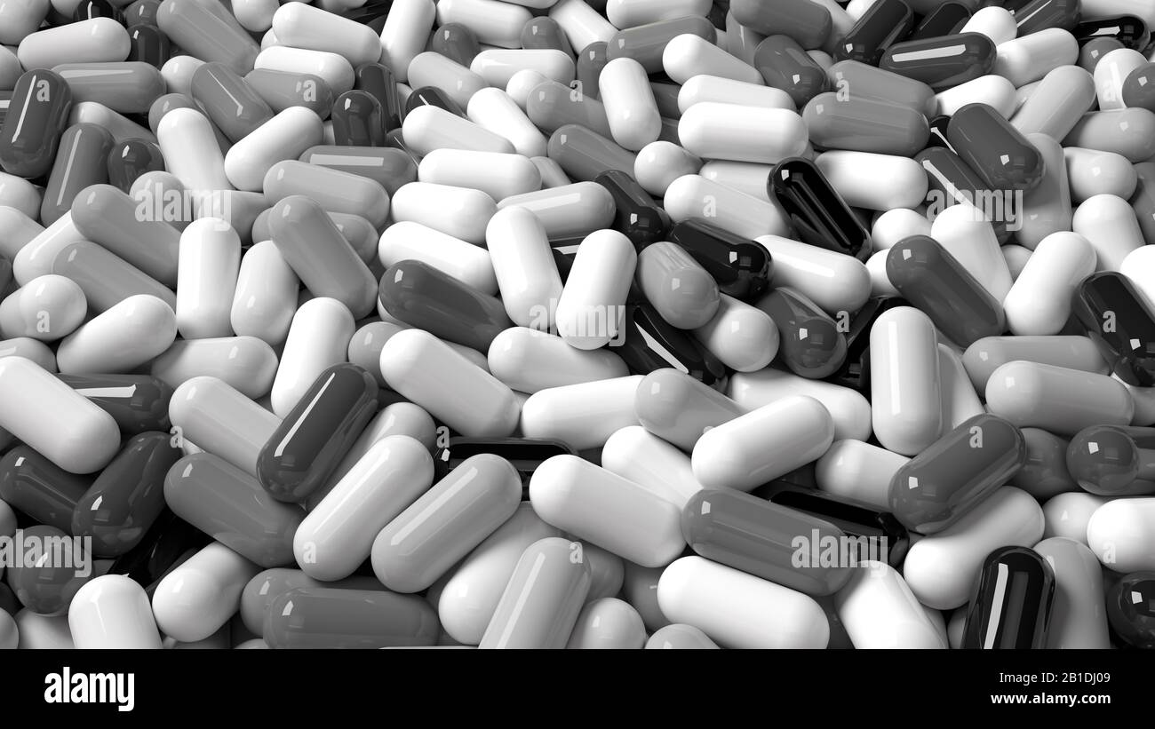 Heap of medicine tablets. Background made from pills or capsules in