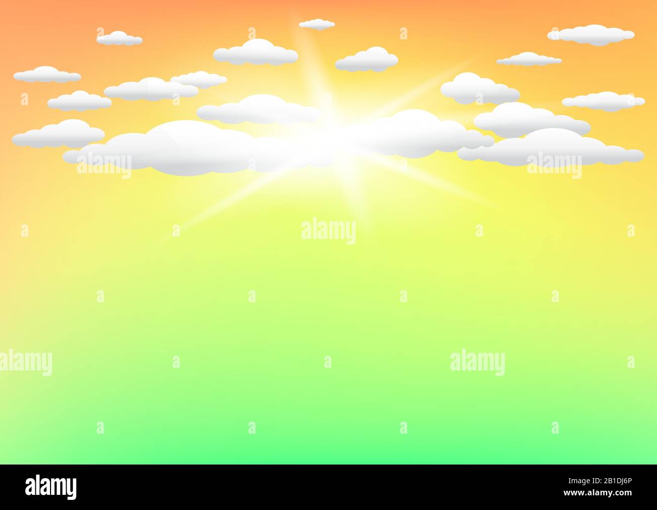 orange and green sky template background Stock Vector