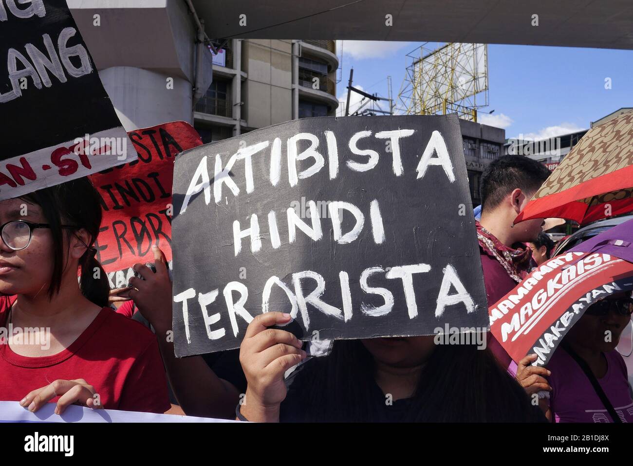 Metro Manila, Philippines. 24th Feb, 2020. People Power Anniversary after 34 years. We are not terrorist but activist. Credit: George Buid/ZUMA Wire/Alamy Live News Stock Photo