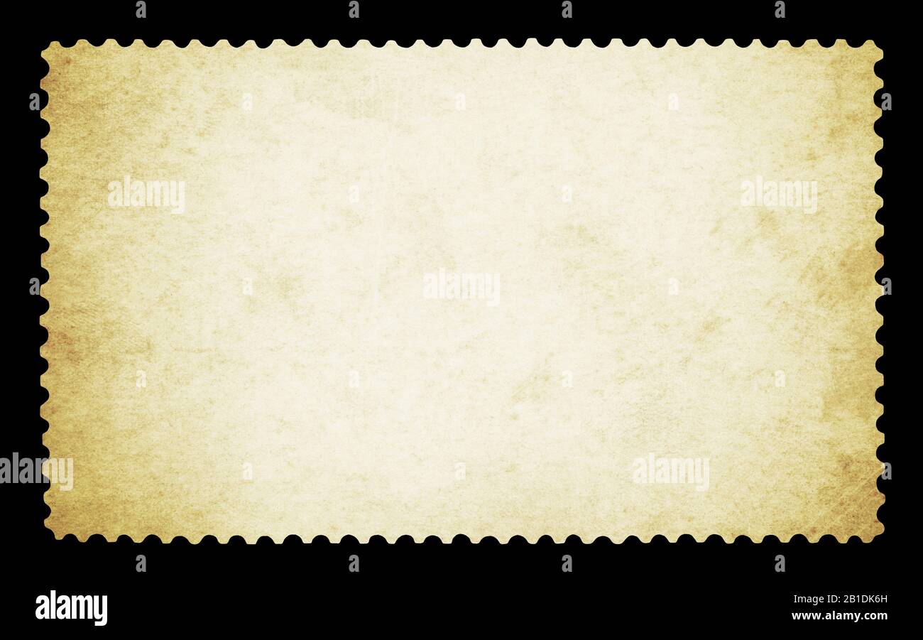 Blank postage stamp - Isolated on Black Stock Photo