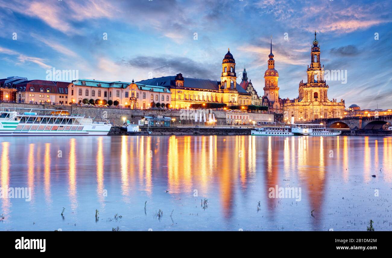 View of Dresden on Elbe, Saxony, Germany Stock Photo