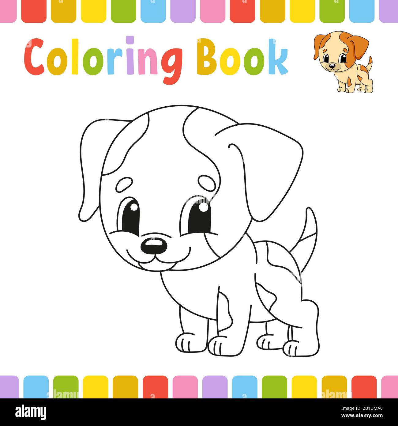 Coloring book pages for kids. Cute cartoon vector illustration Stock