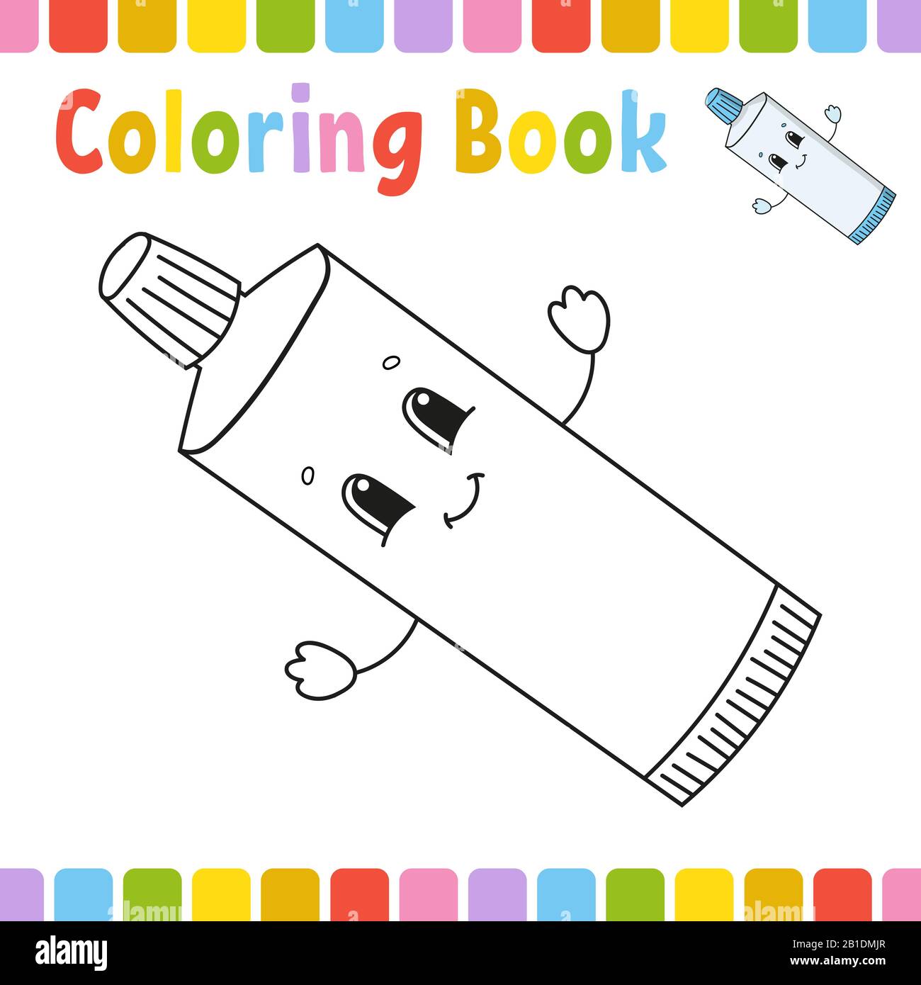 Coloring book for kids. Cheerful character. Simple flat isolated vector illustration in cute cartoon style Stock Vector