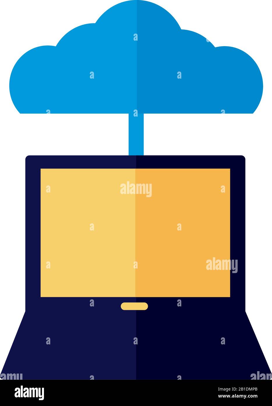cloud computing with laptop flat style Stock Vector Image & Art - Alamy