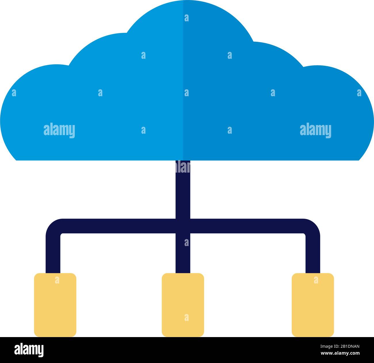 cloud computing with lines network flat style Stock Vector Image & Art ...