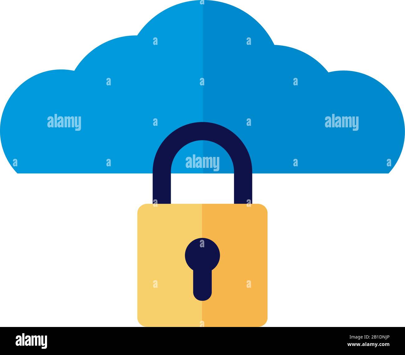 cloud computing with padlock flat style Stock Vector Image & Art - Alamy