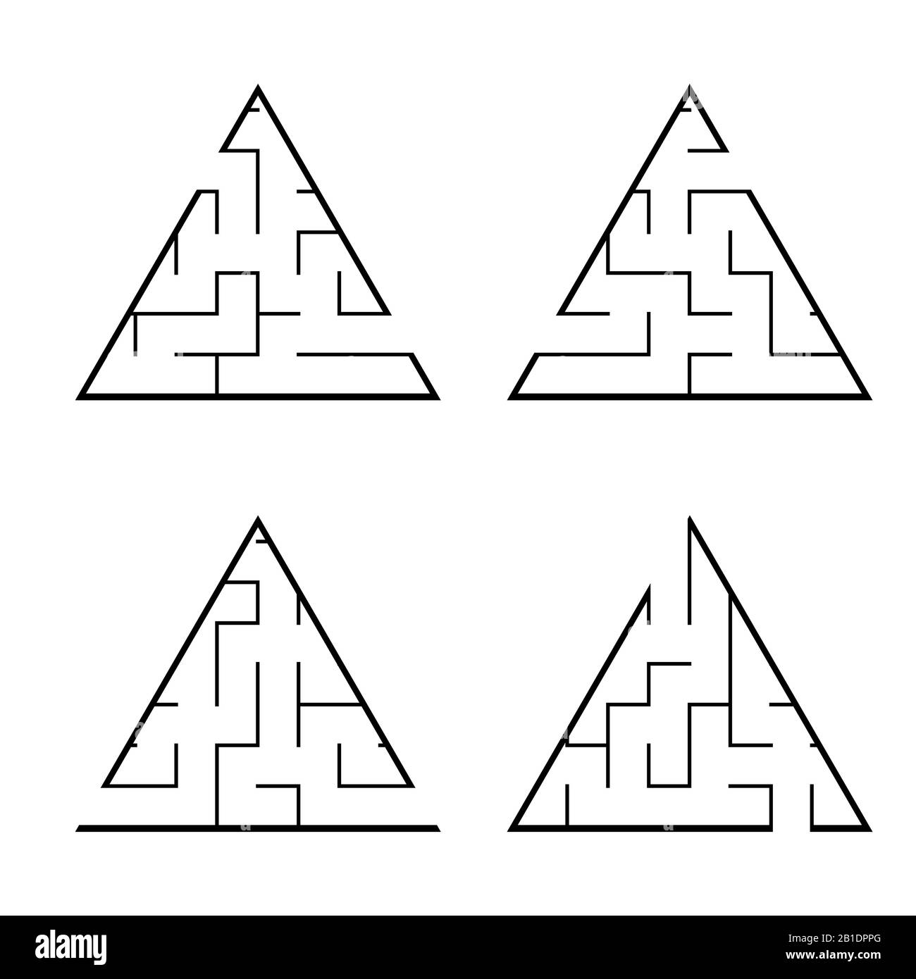 A set of mazes. Game for kids. Puzzle for children. Labyrinth conundrum. Vector illustration Stock Vector