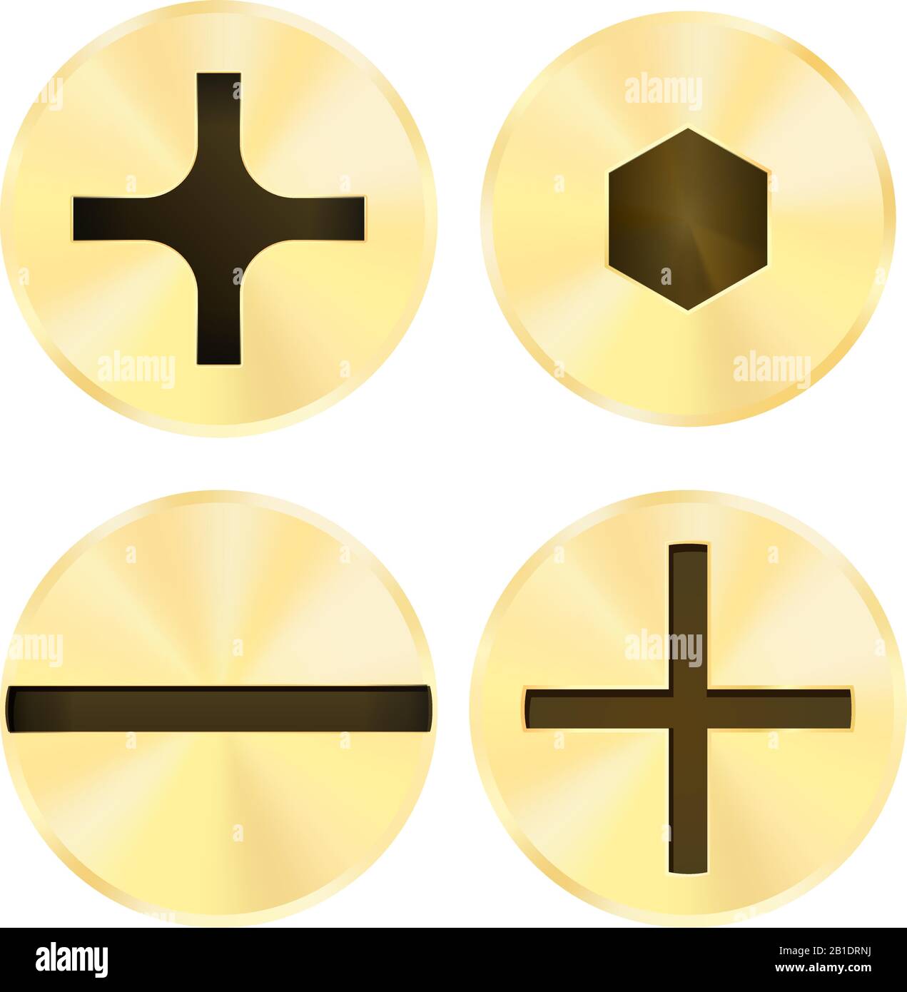 Screw head set. Golden Stock Vector Image & Art Alamy