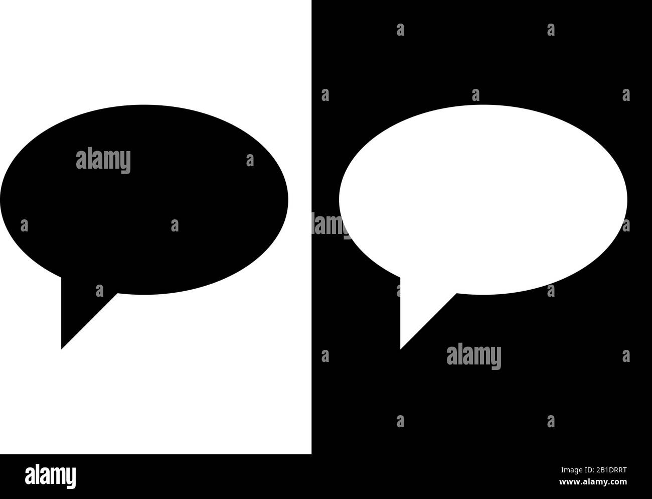 Speech bubble. Black and white silhouette icons Stock Vector Image ...