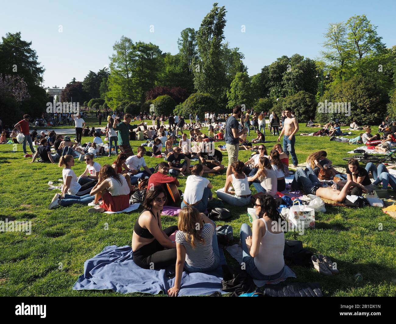 Europe,Italy, Milan, Parco Sempione, City green park Stock Photo