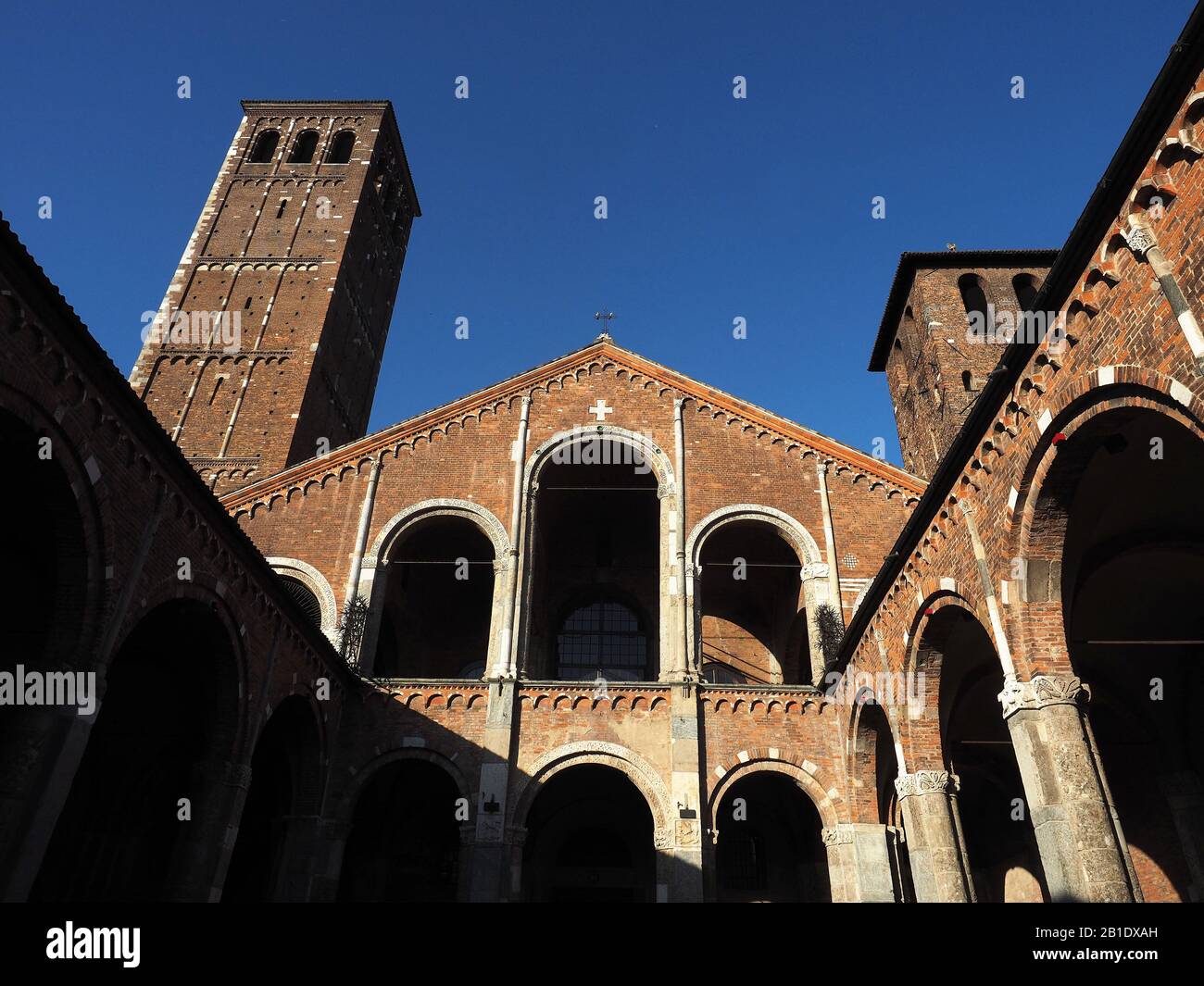 Europe, Italy, Lombardy, Milan, Abbey of S. Ambrogio. Early Christian and medieval Romanesque Stock Photo