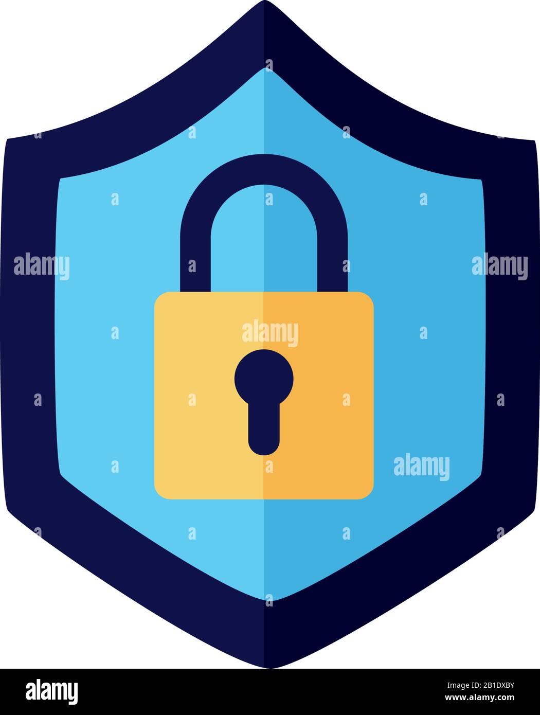 shield with padlock flat style Stock Vector Image & Art - Alamy