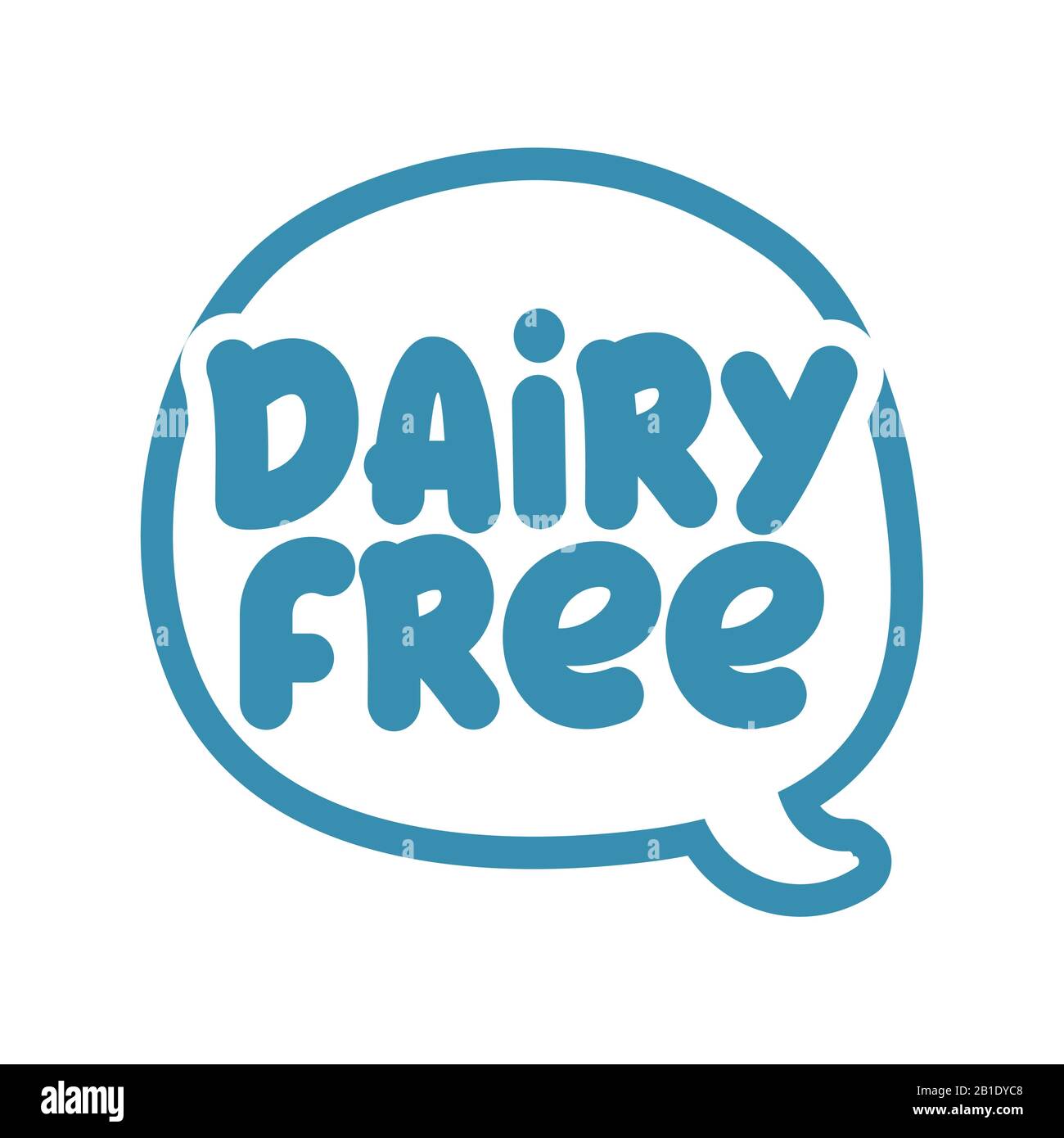 'dairy free' - label. Handwritten calligraphy: restaurant, cafe menu. Vector elements for labels, logos, badges, stickers or icons, t-shirts or mugs. Stock Vector