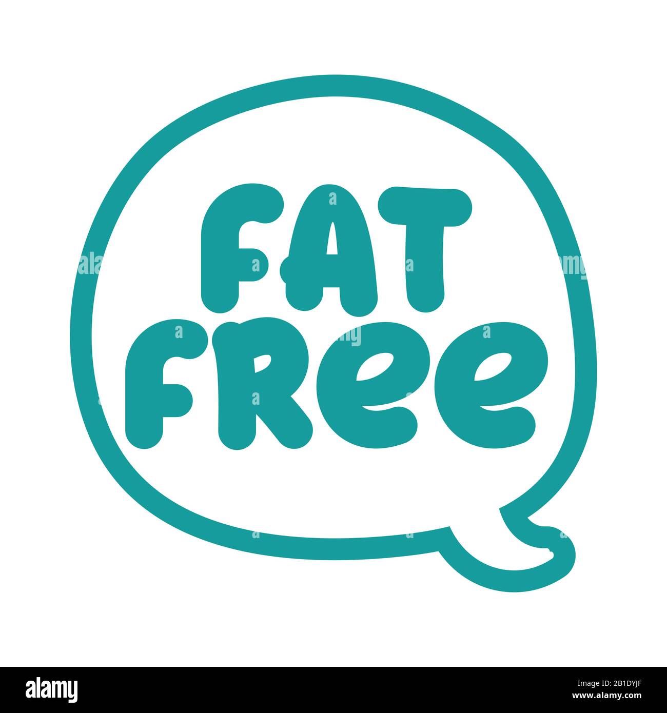 'fat free' - label. Handwritten calligraphy: restaurant, cafe menu. Vector elements for labels, logos, badges, stickers or icons, t-shirts or mugs. Ve Stock Vector