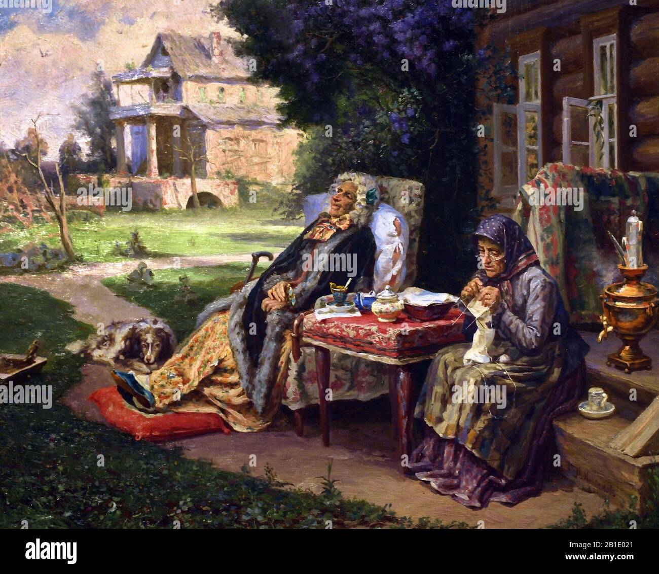 All in the Past 1890 by Vasily Maximov  Russia, Russian, Federation,( The End of Russian nobility ) Stock Photo