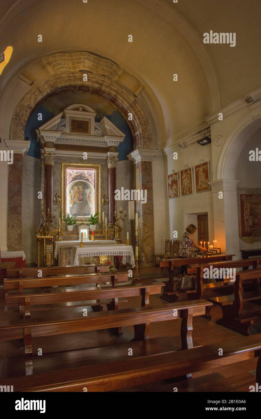 Europe, Italy, Lazio, Anguillara Sabazia, Madonna delle Grazie church Stock Photo